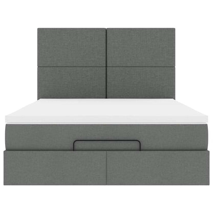 Struttura Letto Pouf con Materasso 140x190 cm in Tessuto