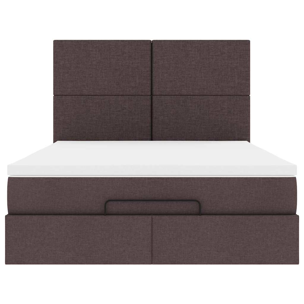 Struttura Letto Pouf con Materasso 140x190 cm in Tessuto