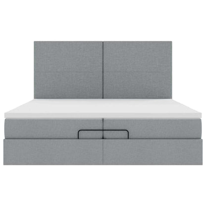 Struttura Letto Pouf con Materassi 200x200 cm in Tessuto