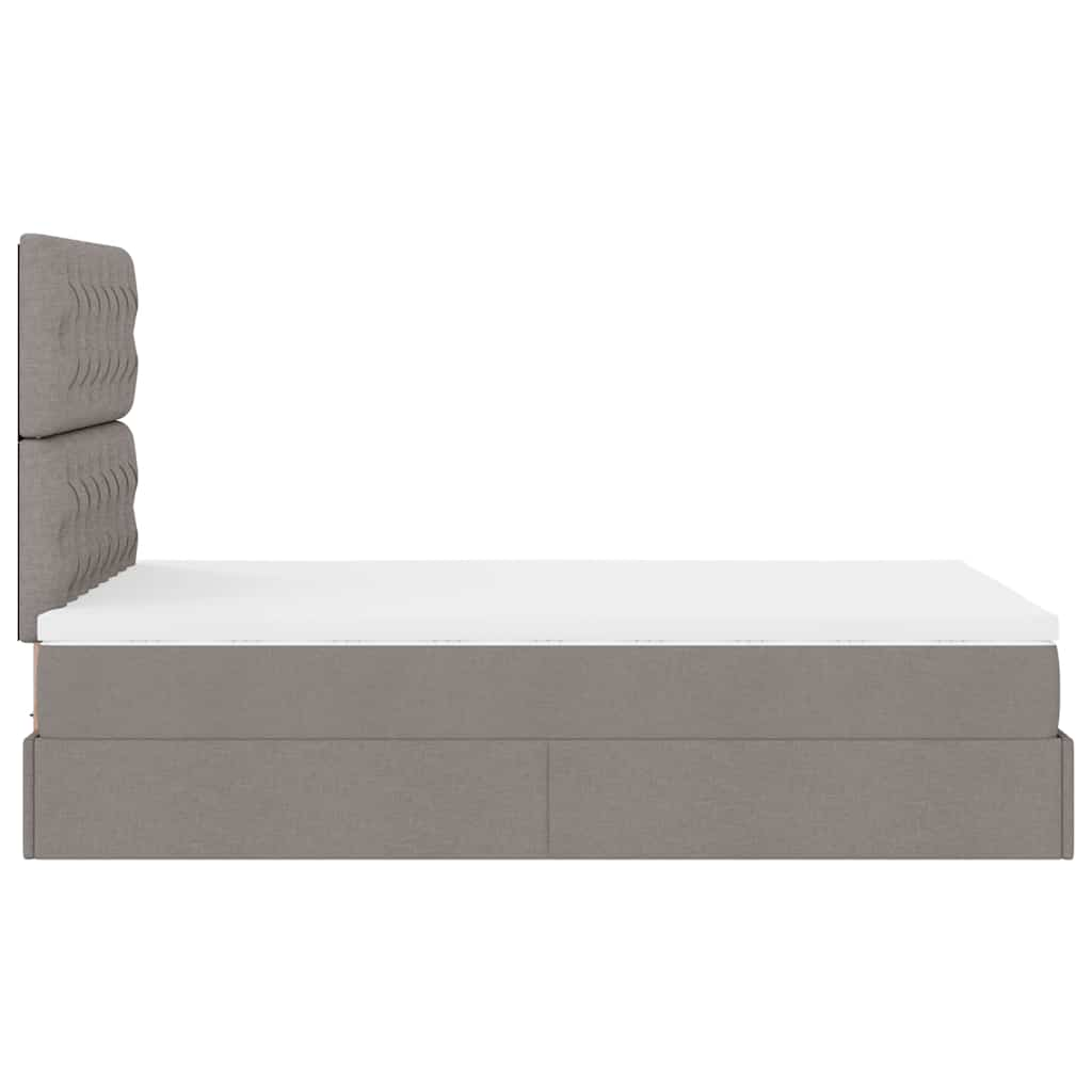 Struttura Letto Pouf con Materasso Tortora 120x200cm in Tessuto