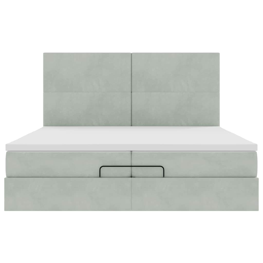 Struttura Letto Pouf con Materassi 200x200 cm Velluto