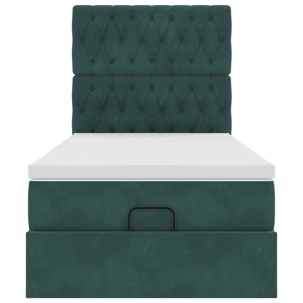 Struttura Letto Pouf con Materassi 90x190 cm in Velluto