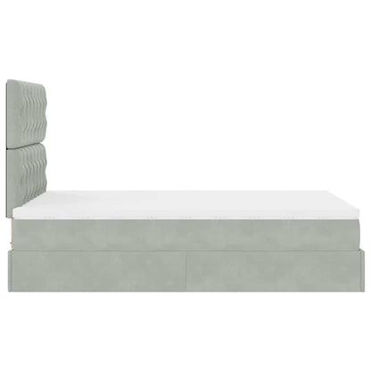 Struttura Letto Pouf con Materassi 120x200 cm Velluto