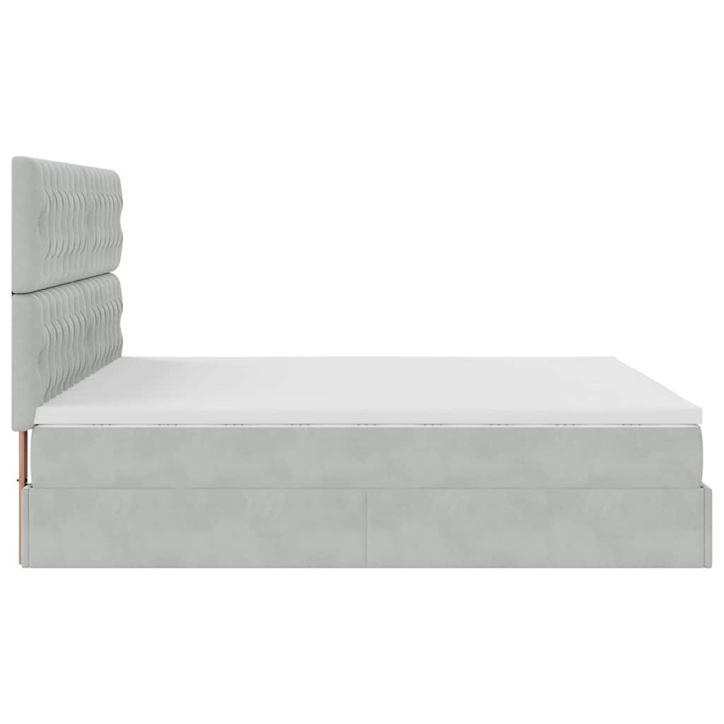 Struttura Letto Pouf con Materassi 200x200 cm Velluto