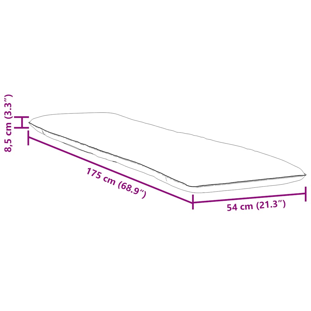 Lettino Pieghevole Antracite 175x54x8,5 cm in Tessuto Oxford - homemem39