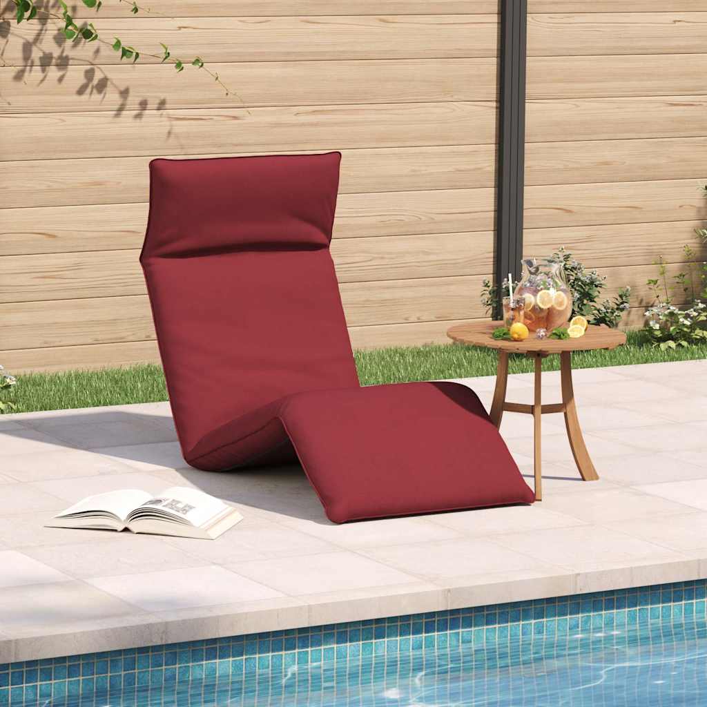 Lettino Pieghevole Rosso Vino 175x54x8,5 cm in Tessuto Oxford - homemem39