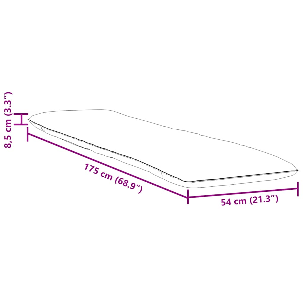 Lettino Pieghevole Motivo a Foglie 175x54x8,5 cm Tessuto Oxford - homemem39