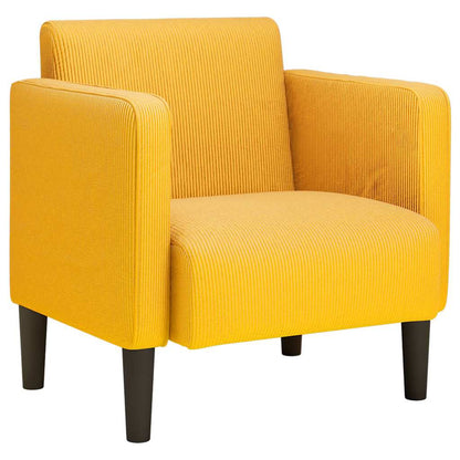 Divano Sedia con Braccioli Giallo Chiaro 54 cm Tessuto a Coste - homemem39