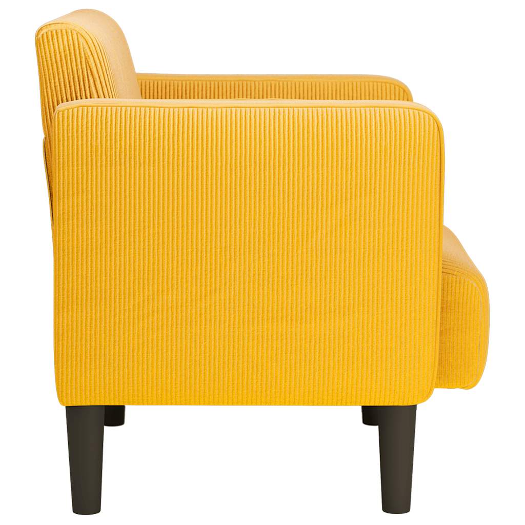 Divano Sedia con Braccioli Giallo Chiaro 54 cm Tessuto a Coste - homemem39