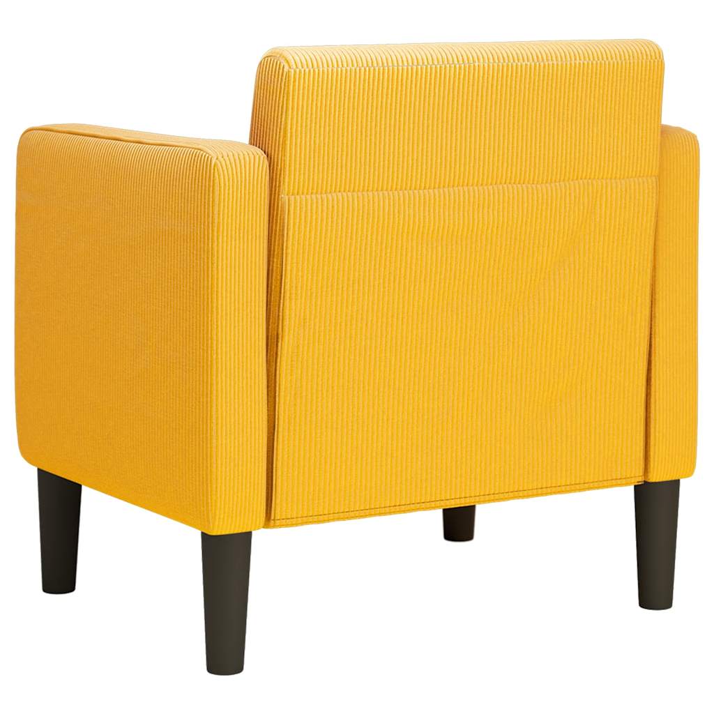 Divano Sedia con Braccioli Giallo Chiaro 54 cm Tessuto a Coste - homemem39