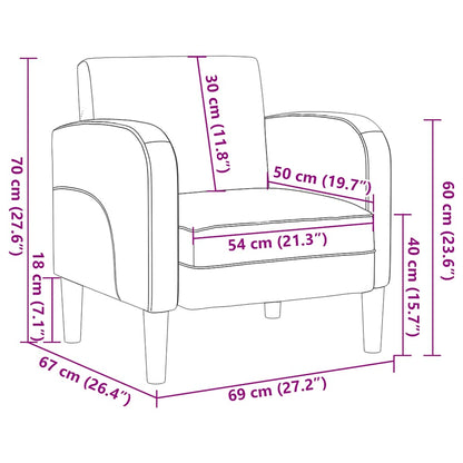 Divano Sedia con Braccioli Grigio 54 cm in Similpelle - homemem39