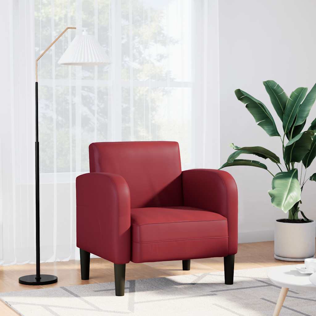 Divano Sedia con Braccioli Rosso Vino 54 cm in Similpelle - homemem39