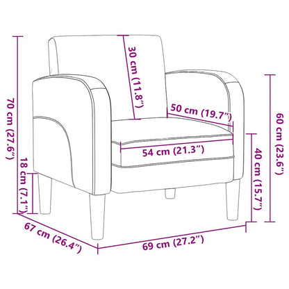 Divano Sedia con Braccioli Marrone 54 cm in Similpelle - homemem39