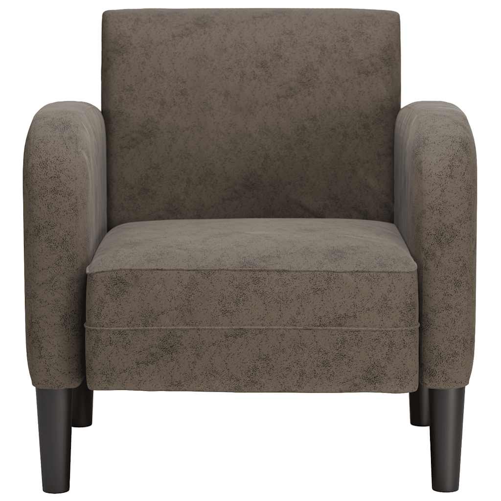 Divano Sedia con Braccioli Grigio Scuro 54 cm in Similpelle - homemem39