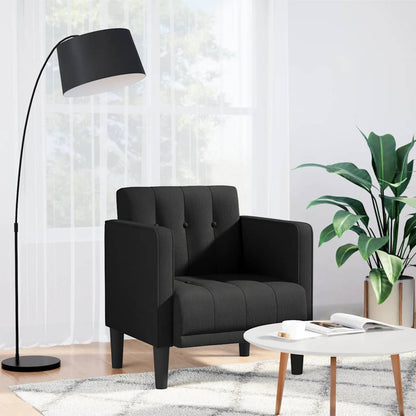 Divano Sedia con Braccioli Nero 53 cm in Tessuto - homemem39