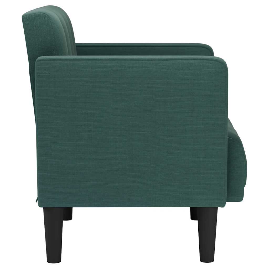 Divano Sedia con Braccioli Verde Scuro 53 cm in Tessuto