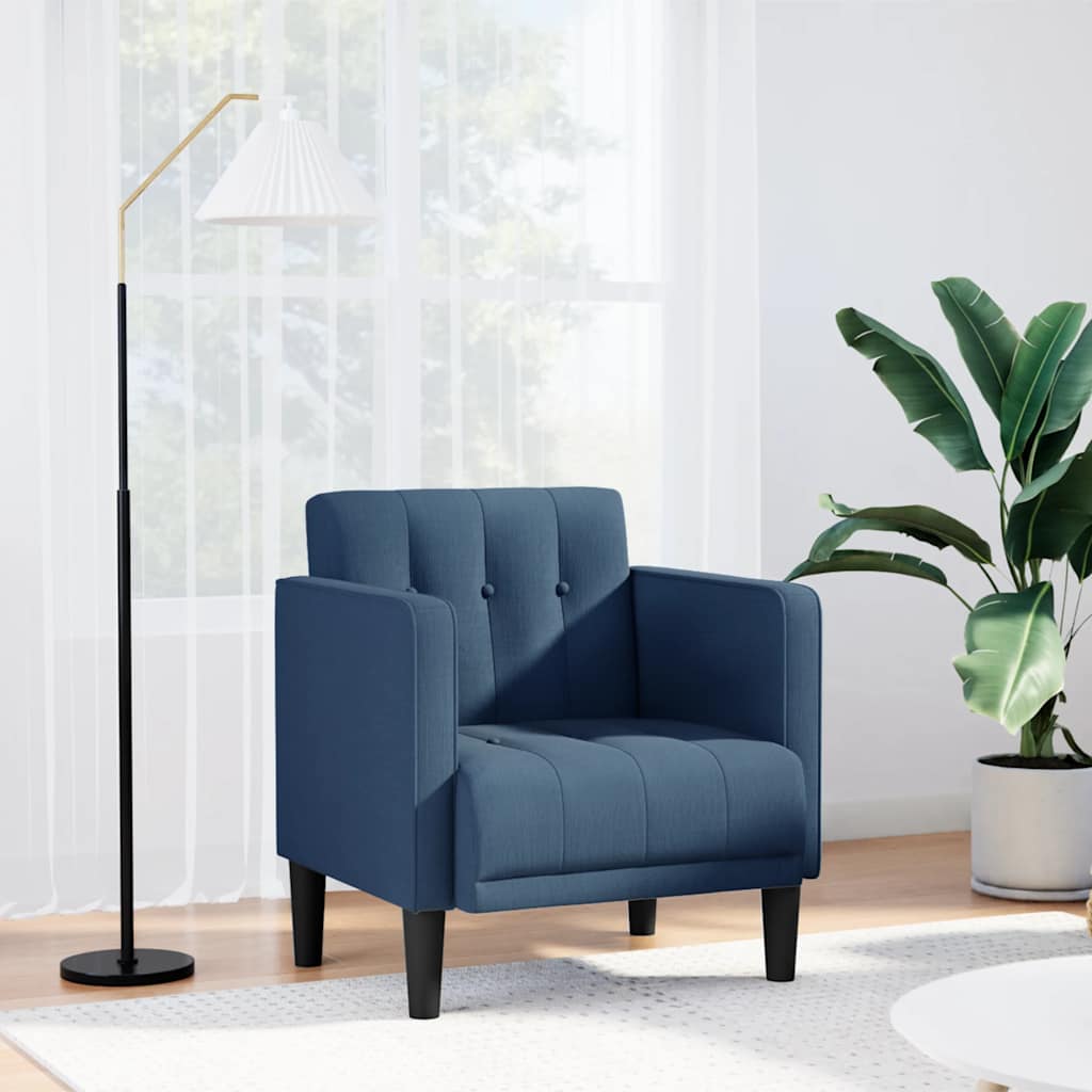 Divano Sedia con Braccioli Blu 53 cm in Tessuto - homemem39