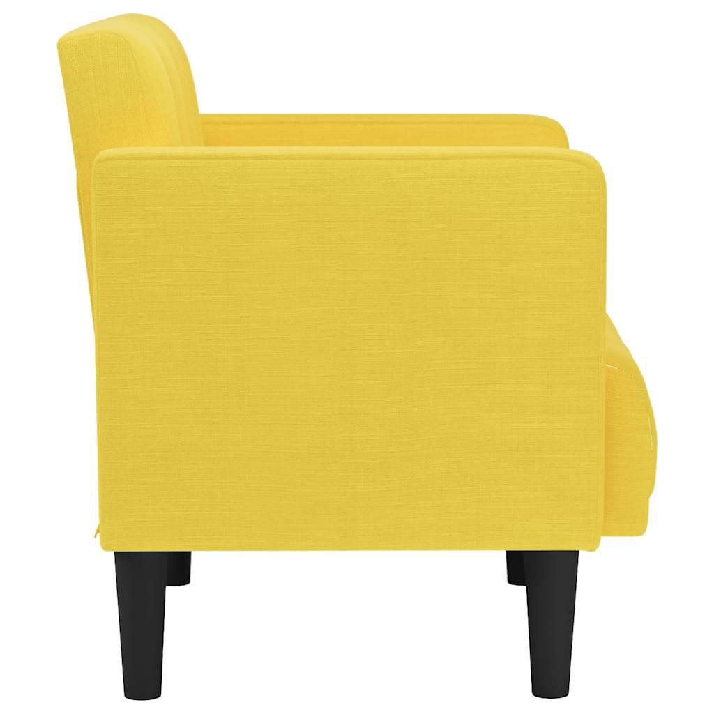 Divano Sedia con Braccioli Giallo Chiaro 53 cm in Tessuto