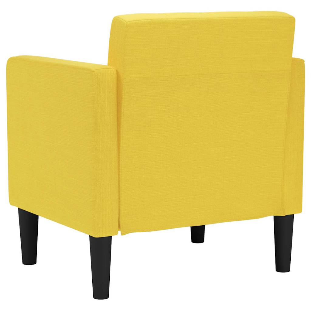 Divano Sedia con Braccioli Giallo Chiaro 53 cm in Tessuto