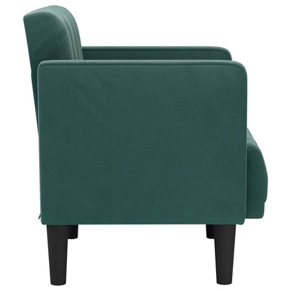 Divano Sedia con Braccioli Verde Scuro 53 cm in Velluto