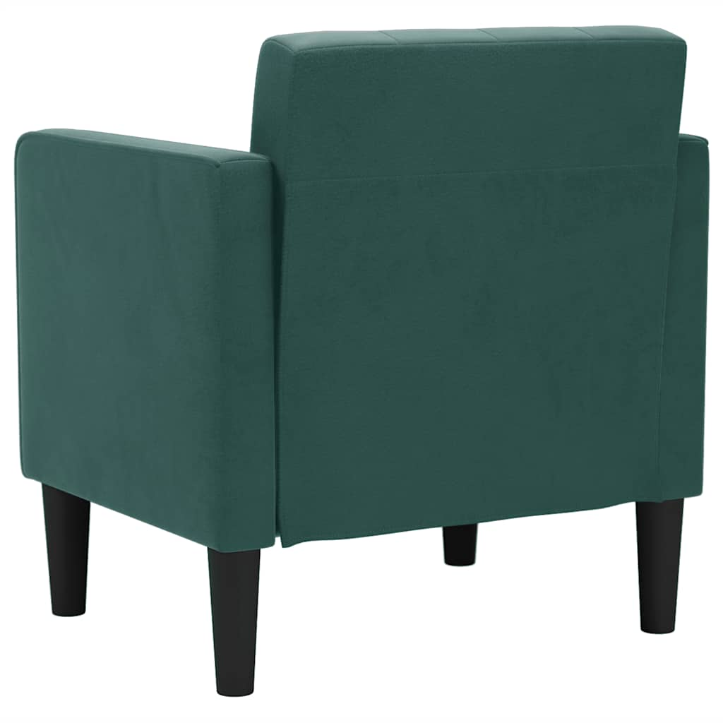 Divano Sedia con Braccioli Verde Scuro 53 cm in Velluto