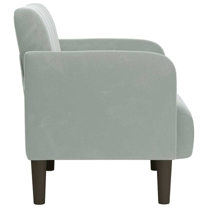 Divano Sedia con Braccioli Grigio Chiaro 54 cm in Velluto - homemem39