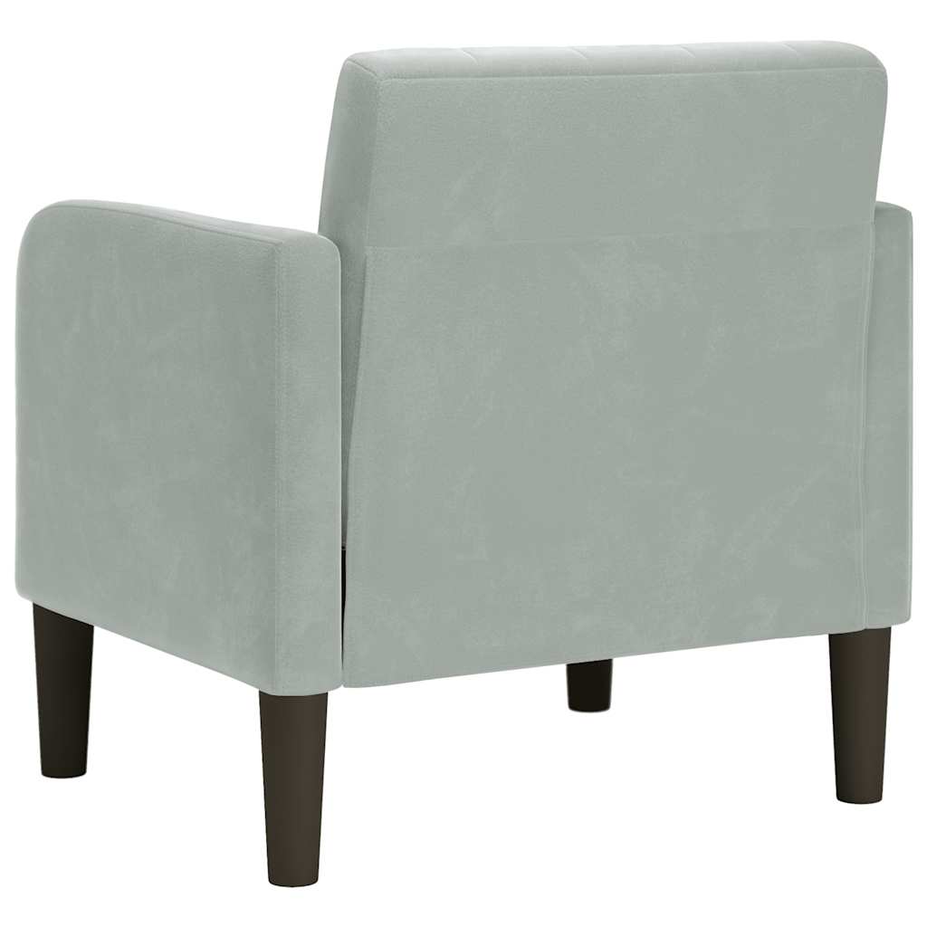 Divano Sedia con Braccioli Grigio Chiaro 54 cm in Velluto - homemem39