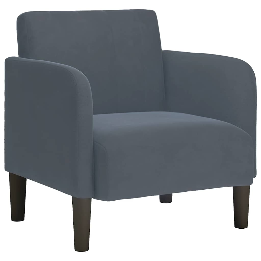 Divano Sedia con Braccioli Grigio Scuro 54 cm in Velluto - homemem39