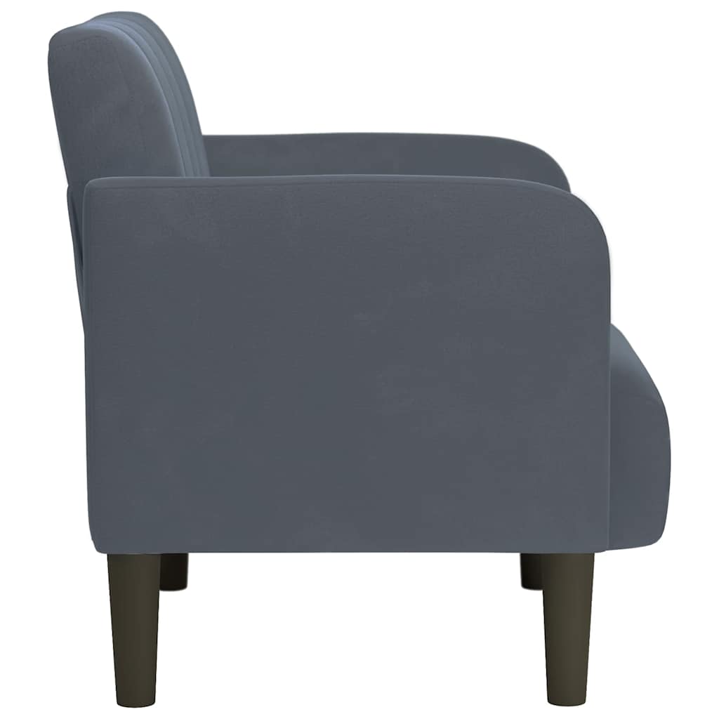 Divano Sedia con Braccioli Grigio Scuro 54 cm in Velluto - homemem39