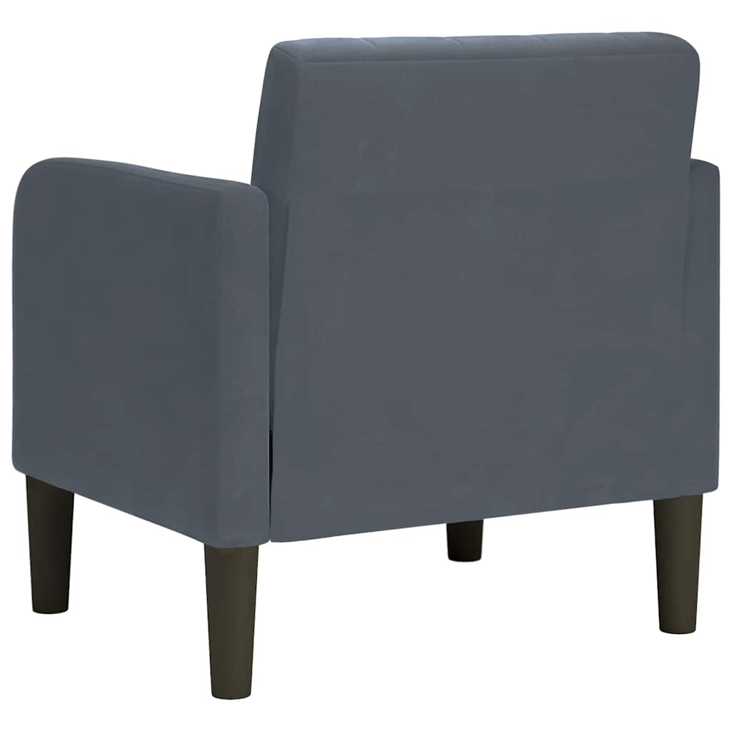 Divano Sedia con Braccioli Grigio Scuro 54 cm in Velluto - homemem39