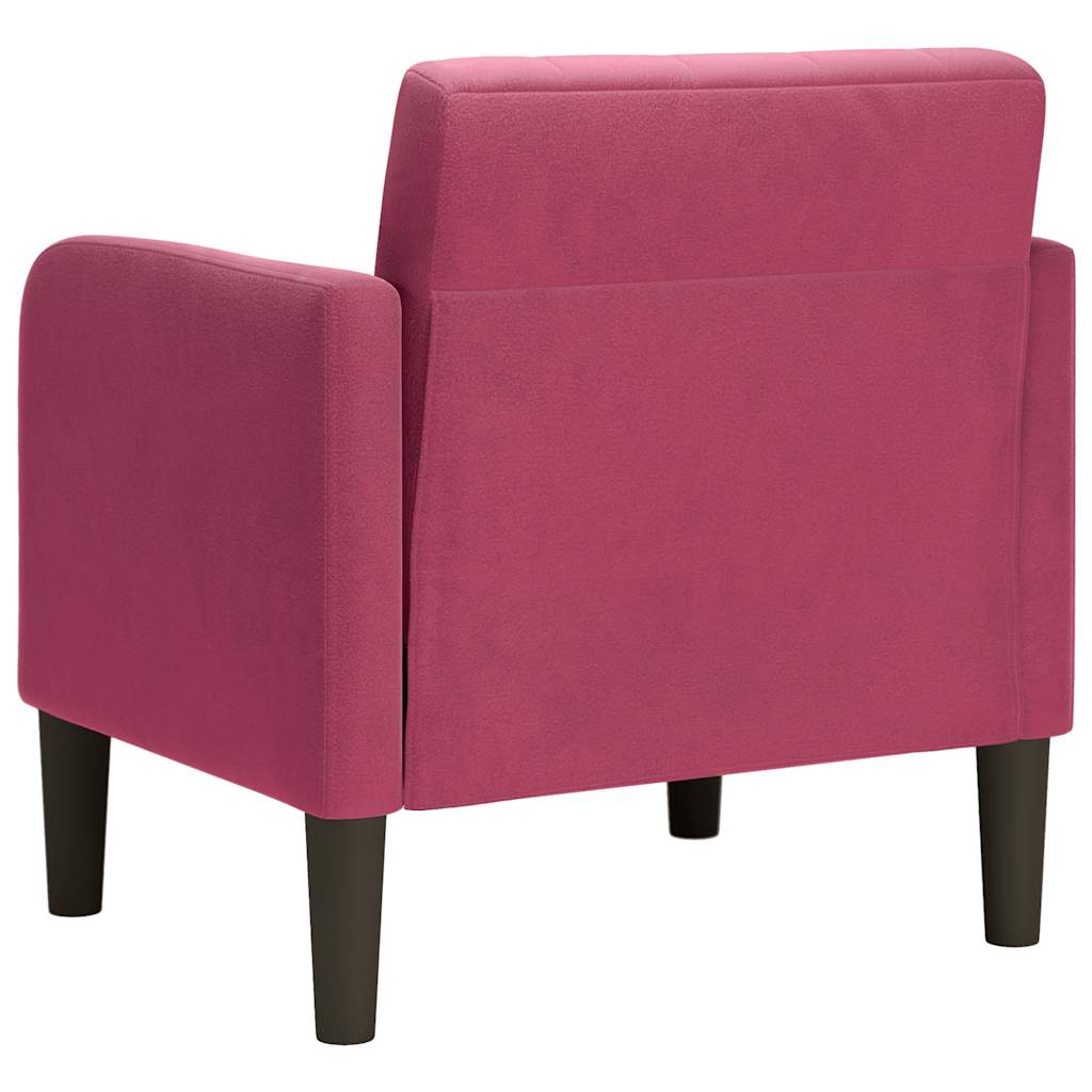 Divano Sedia con Braccioli Rosso Vino 54 cm in Velluto - homemem39