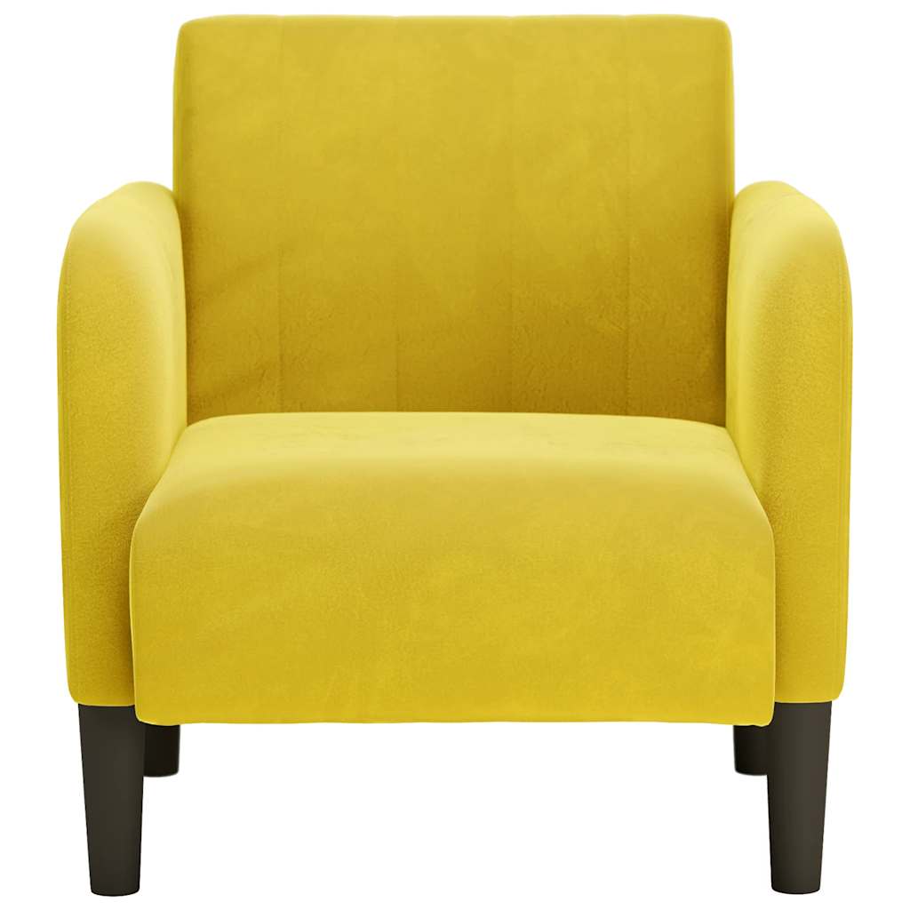 Divano Sedia con Braccioli Giallo 54 cm in Velluto - homemem39