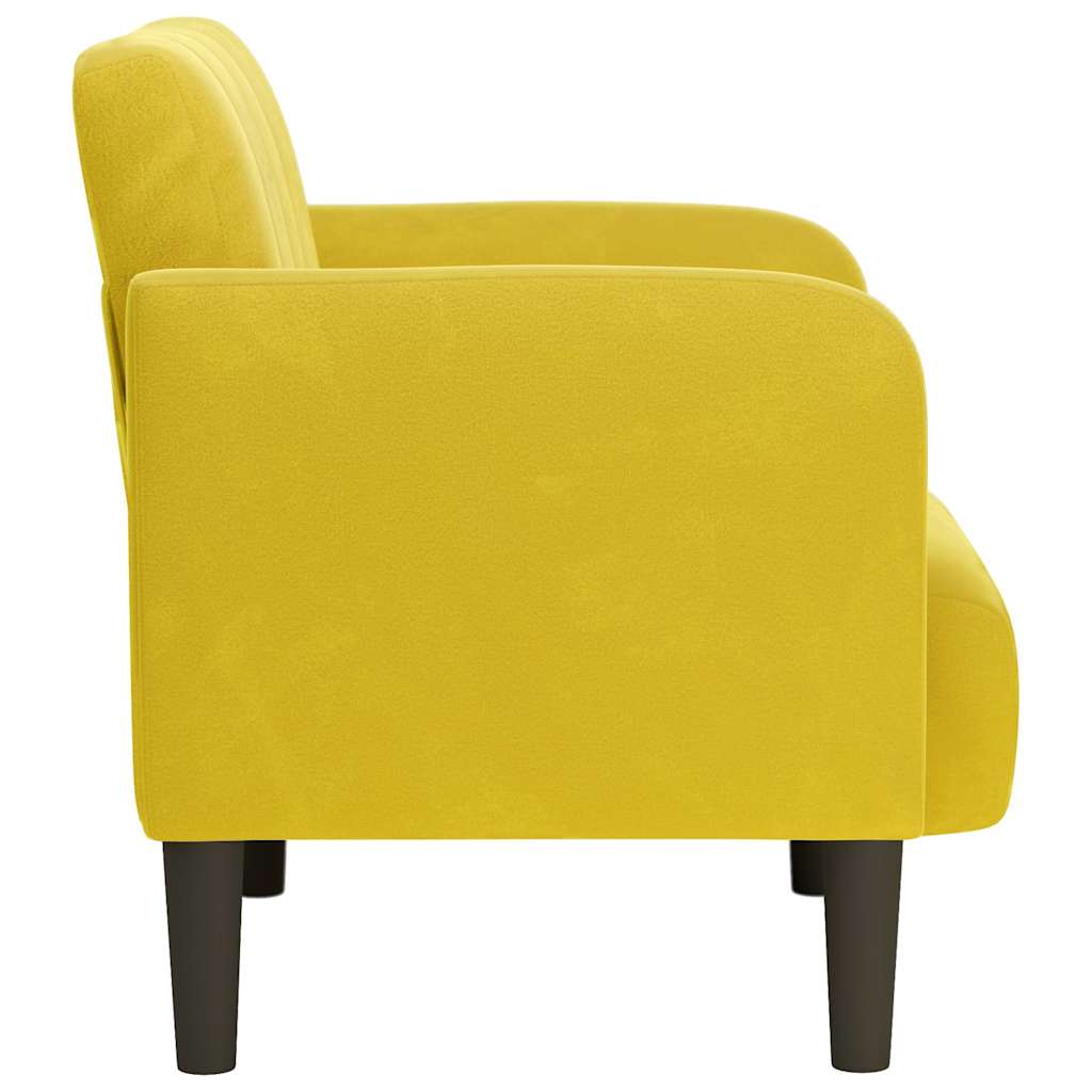 Divano Sedia con Braccioli Giallo 54 cm in Velluto - homemem39