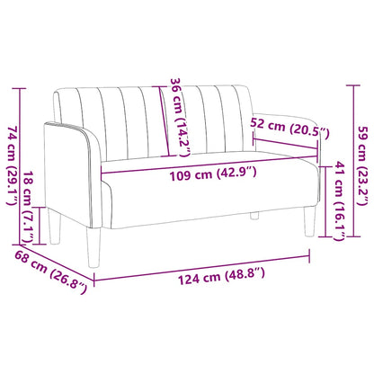 Divano Divanetto Rosa 109 cm in Velluto - homemem39