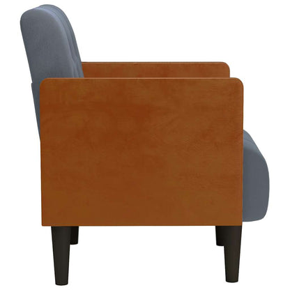 Divano Sedia con Braccioli Grigio Scuro 55 cm in Velluto - homemem39