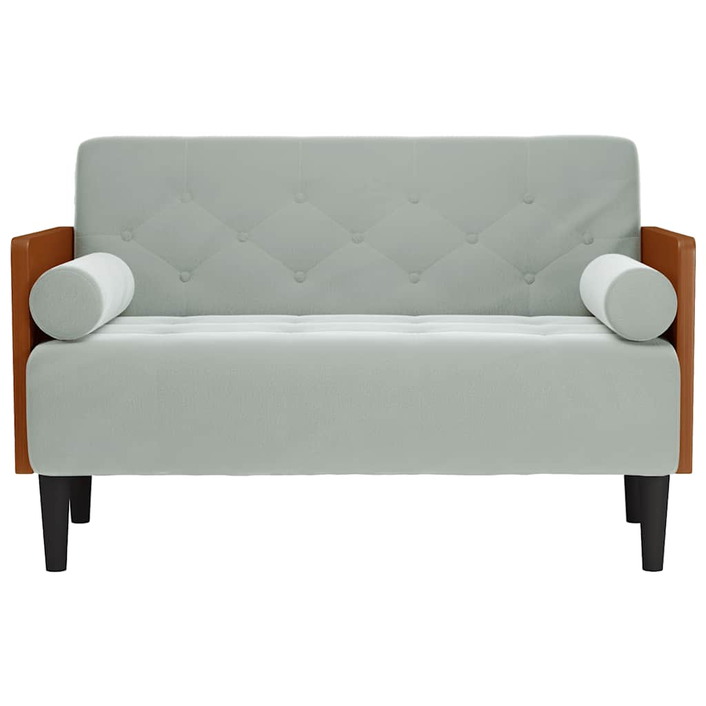 Divano Divanetto con Cuscini Bolster Grigio Chiaro 110 cm - homemem39