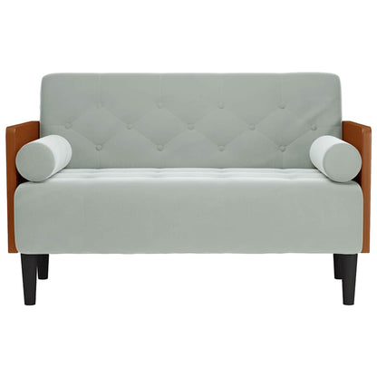 Divano Divanetto con Cuscini Bolster Grigio Chiaro 110 cm - homemem39