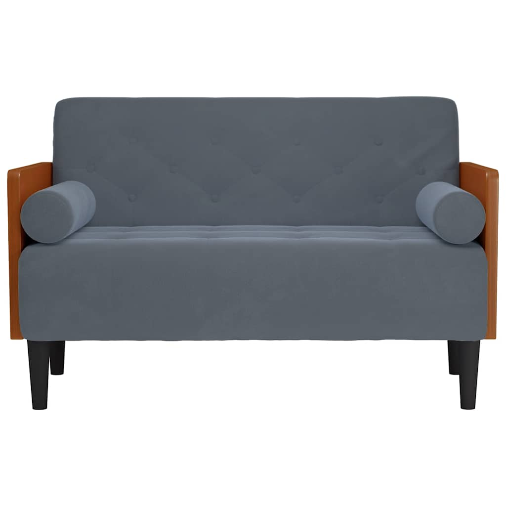 Divano Divanetto con Cuscini Bolster Grigio Scuro 110 cm - homemem39