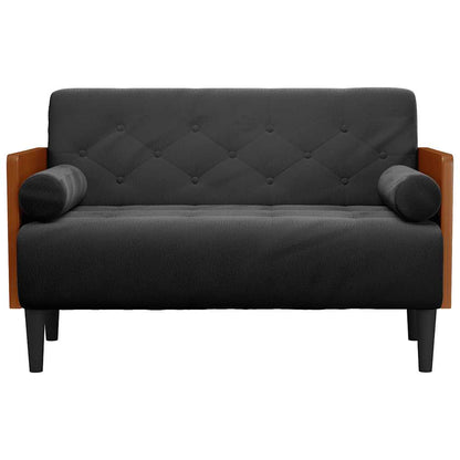 Divano Divanetto con Cuscini Bolster Nero 110 cm Velluto - homemem39