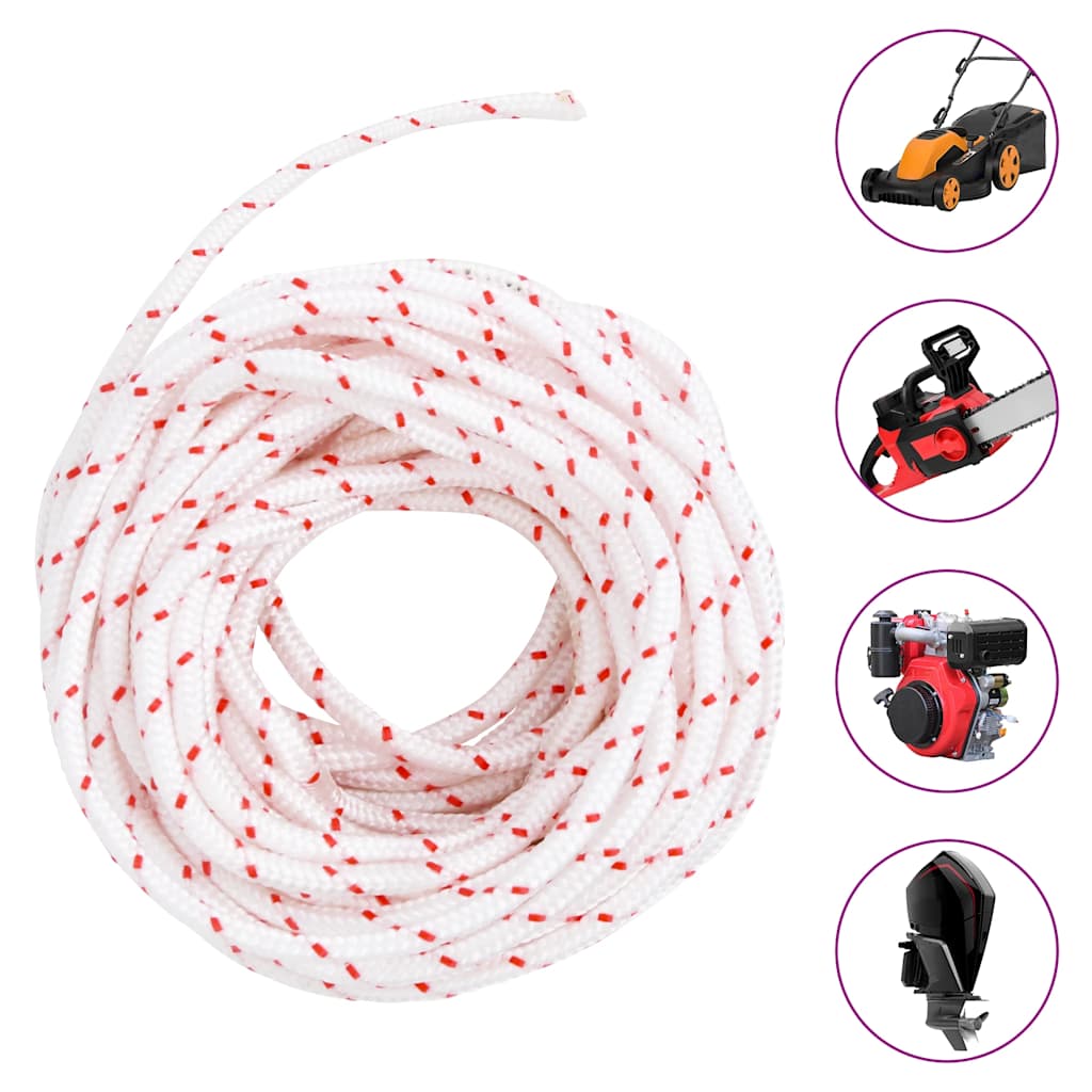 Fune di Avviamento a Strappo Bianco e Rosso Ø5 mm 10 m in Nylon - homemem39