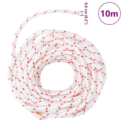 Fune di Avviamento a Strappo Bianco e Rosso Ø6 mm 10 m in Nylon - homemem39