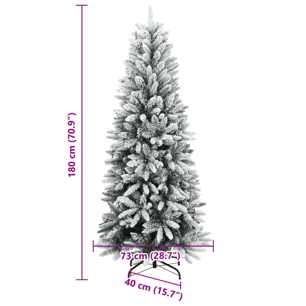 Albero di Natale Artificiale con 300 LED e Neve Floccata 180 cm - homemem39