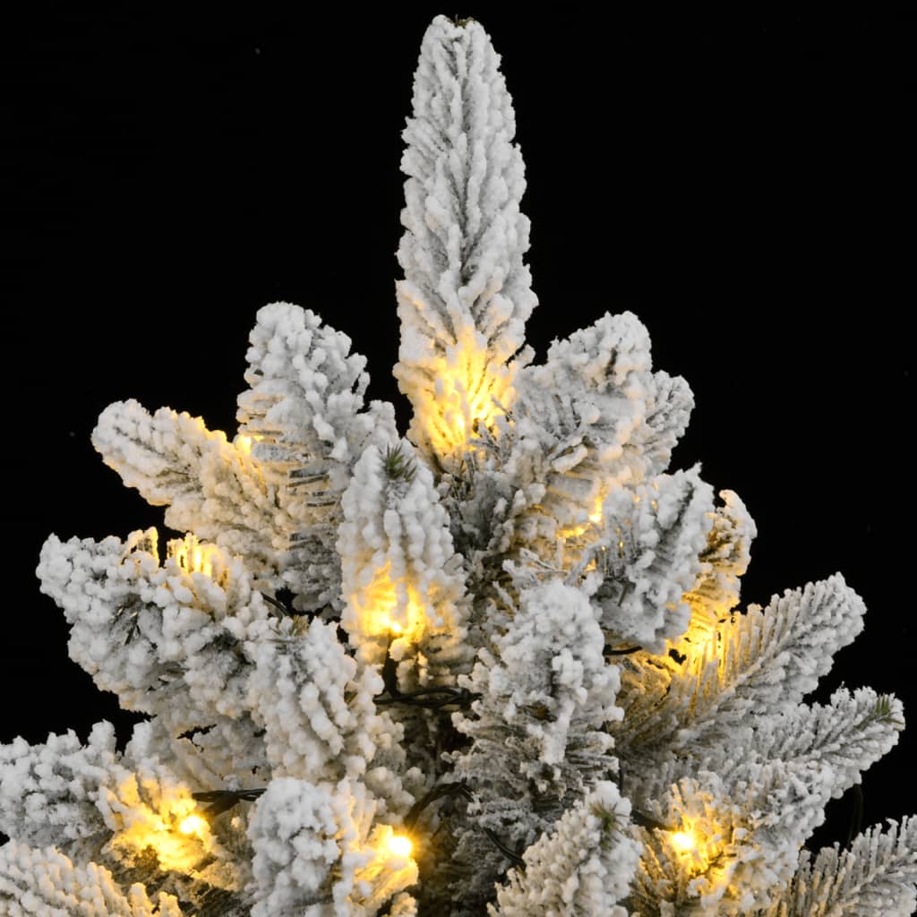 Albero di Natale Artificiale con 300 LED e Neve Floccata 180 cm