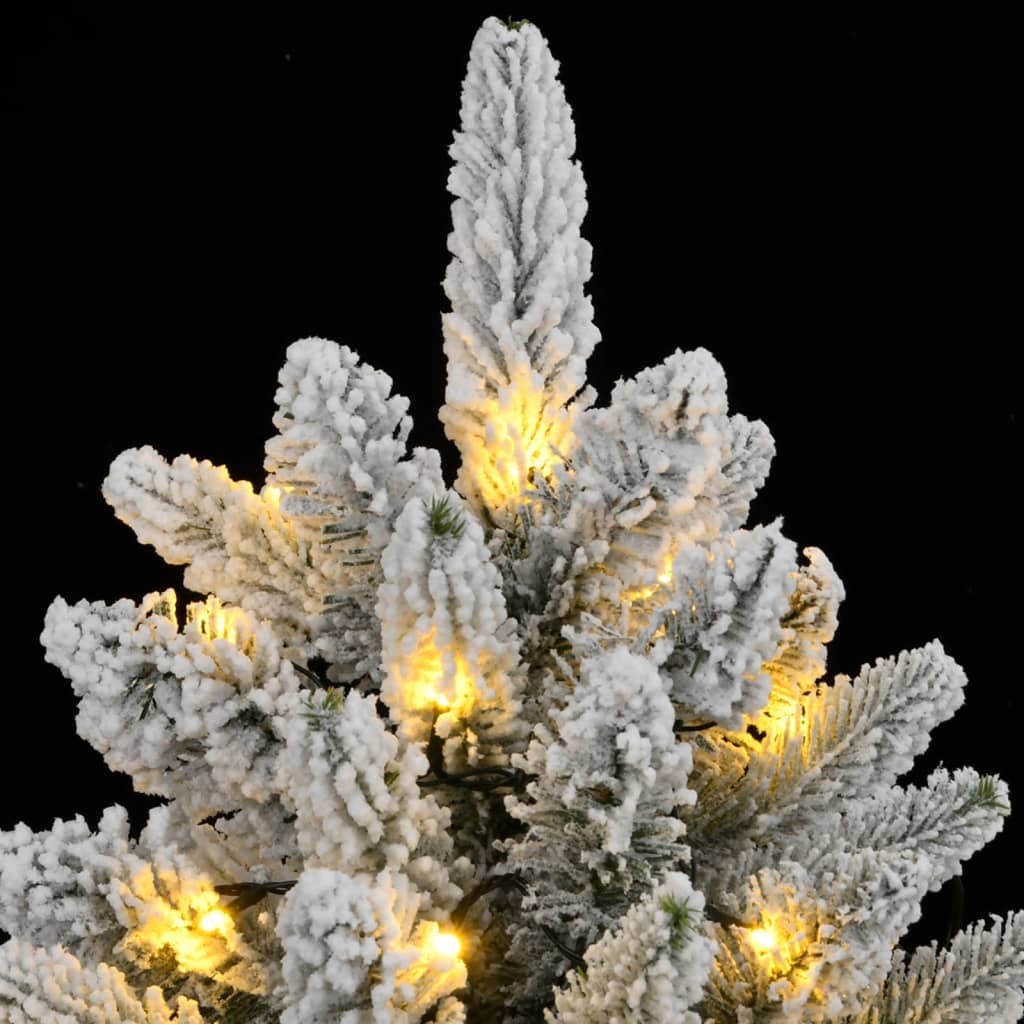 Albero di Natale Artificiale con 300 LED e Neve Floccata 210 cm