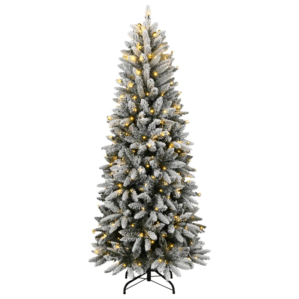 Albero di Natale Artificiale con 300 LED e Neve Floccata 240 cm - homemem39