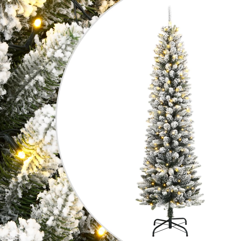 Albero di Natale Artificiale con 150 LED e Neve Fioccata 150 cm - homemem39