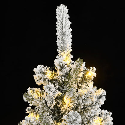 Albero di Natale Artificiale con 150 LED e Neve Fioccata 150 cm