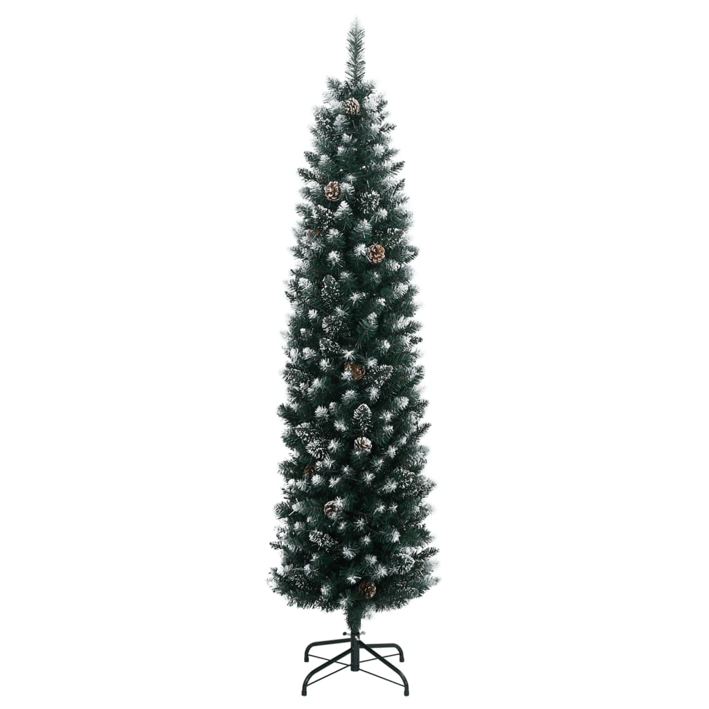 Albero di Natale Artificiale Sottile con 300 LED 210 cm