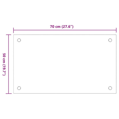 Paraschizzi per Cucina 2 pz Bianchi 70x50 cm in Vetro Temperato - homemem39