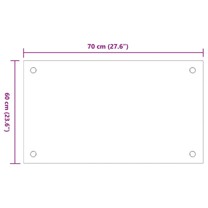 Paraschizzi per Cucina 2 pz Bianchi 70x60 cm in Vetro Temperato - homemem39